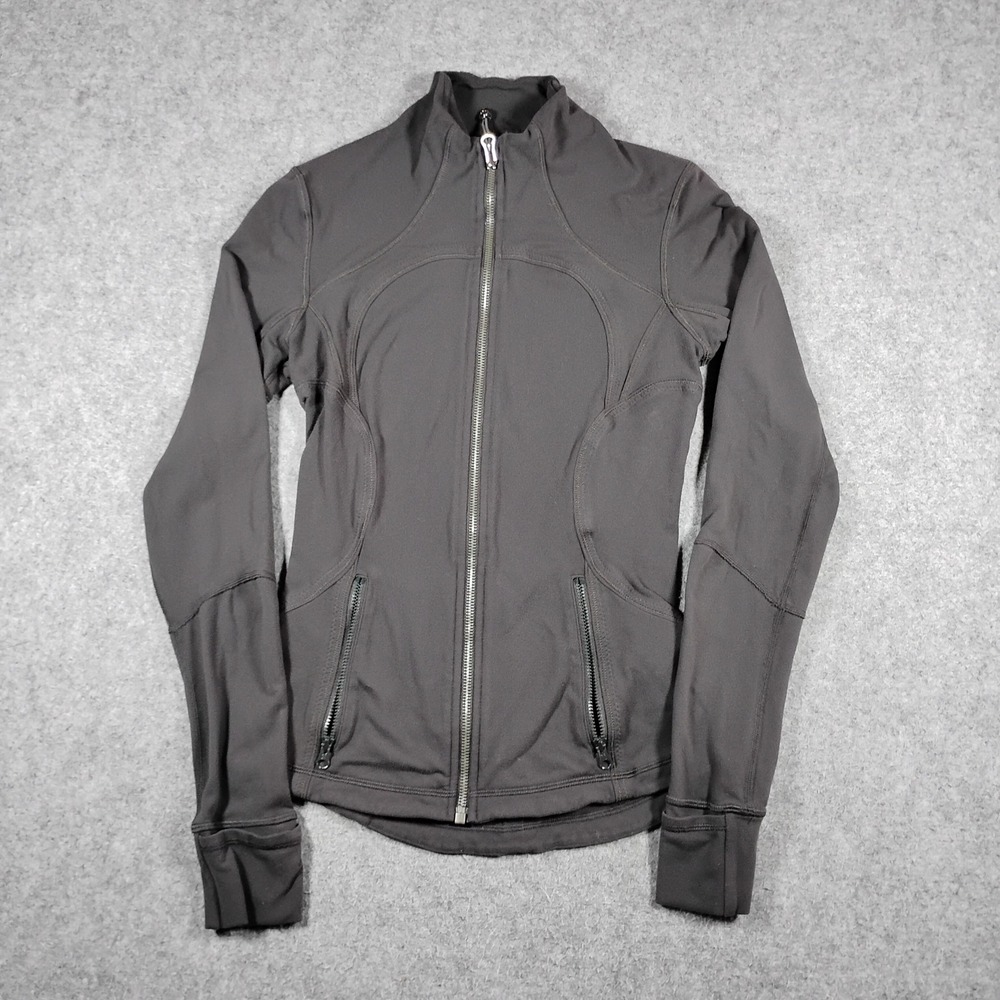 Lululemon Define Jacket Charcoal Grey Full Zip Mock Neck Size 4